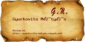 Gyurkovits Mátyás névjegykártya