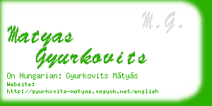 matyas gyurkovits business card