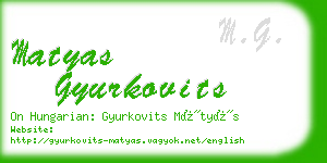 matyas gyurkovits business card